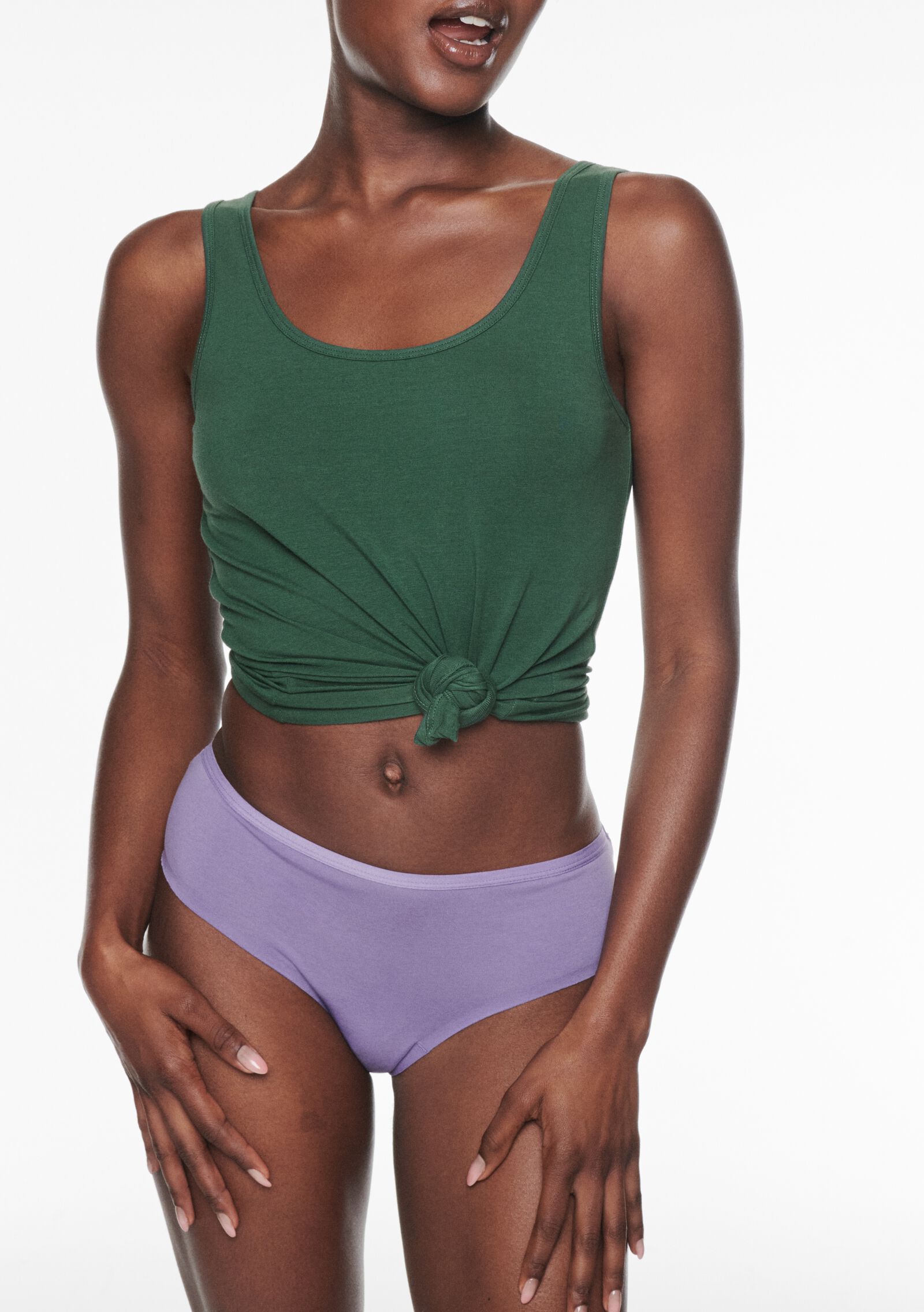 Damenunterhemd aus Baumwolle dunkelgr&uuml;n dunkelgr&uuml;n - 19681424DARKGREEN - HEMA